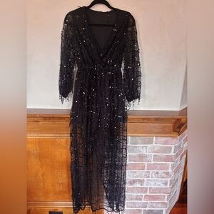 Black Sheer Sequin Dress